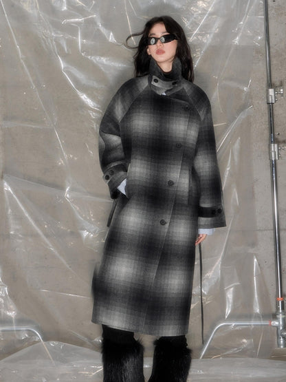 DIDDI MODA Matrix Mosaic Wool Blend Trench Coat