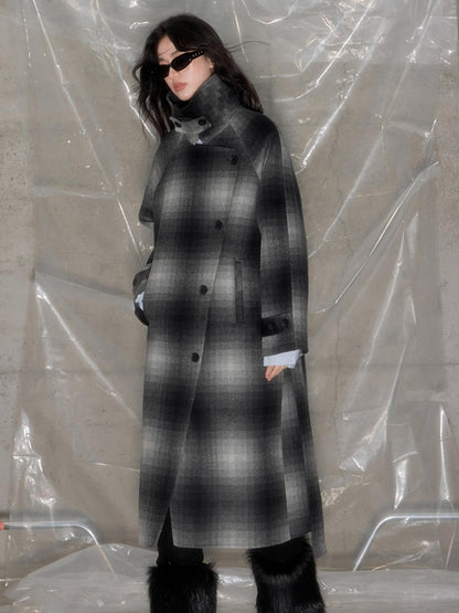 DIDDI MODA Matrix Mosaic Wool Blend Trench Coat