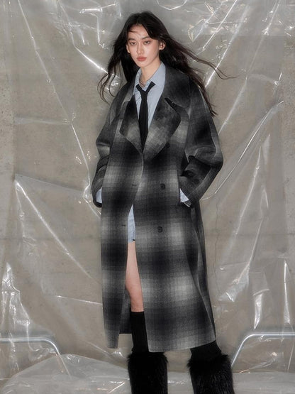 DIDDI MODA Matrix Mosaic Wool Blend Trench Coat