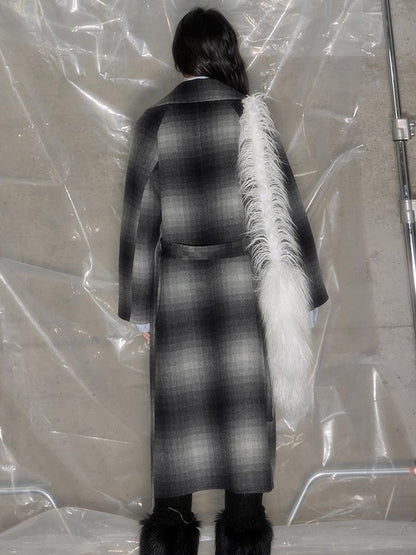 DIDDI MODA Matrix Mosaic Wool Blend Trench Coat