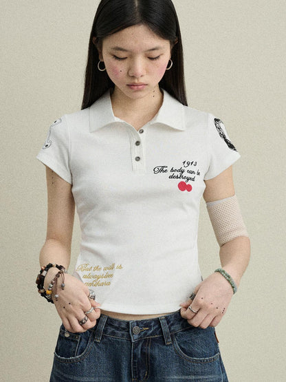 Achihara Men S Cvc Cotton Polyester Embroidered Polo Shirt For Horse Racing