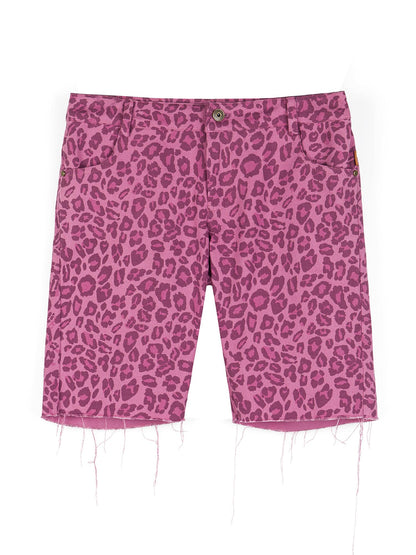 Achihara Tomboy Summer Leopard Print Cotton Shorts