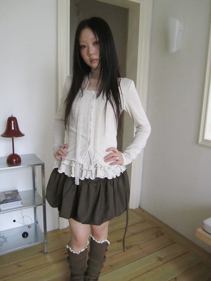 ang project Retro Knit Cardigan Set With Polka Dot Camisole And Scarf