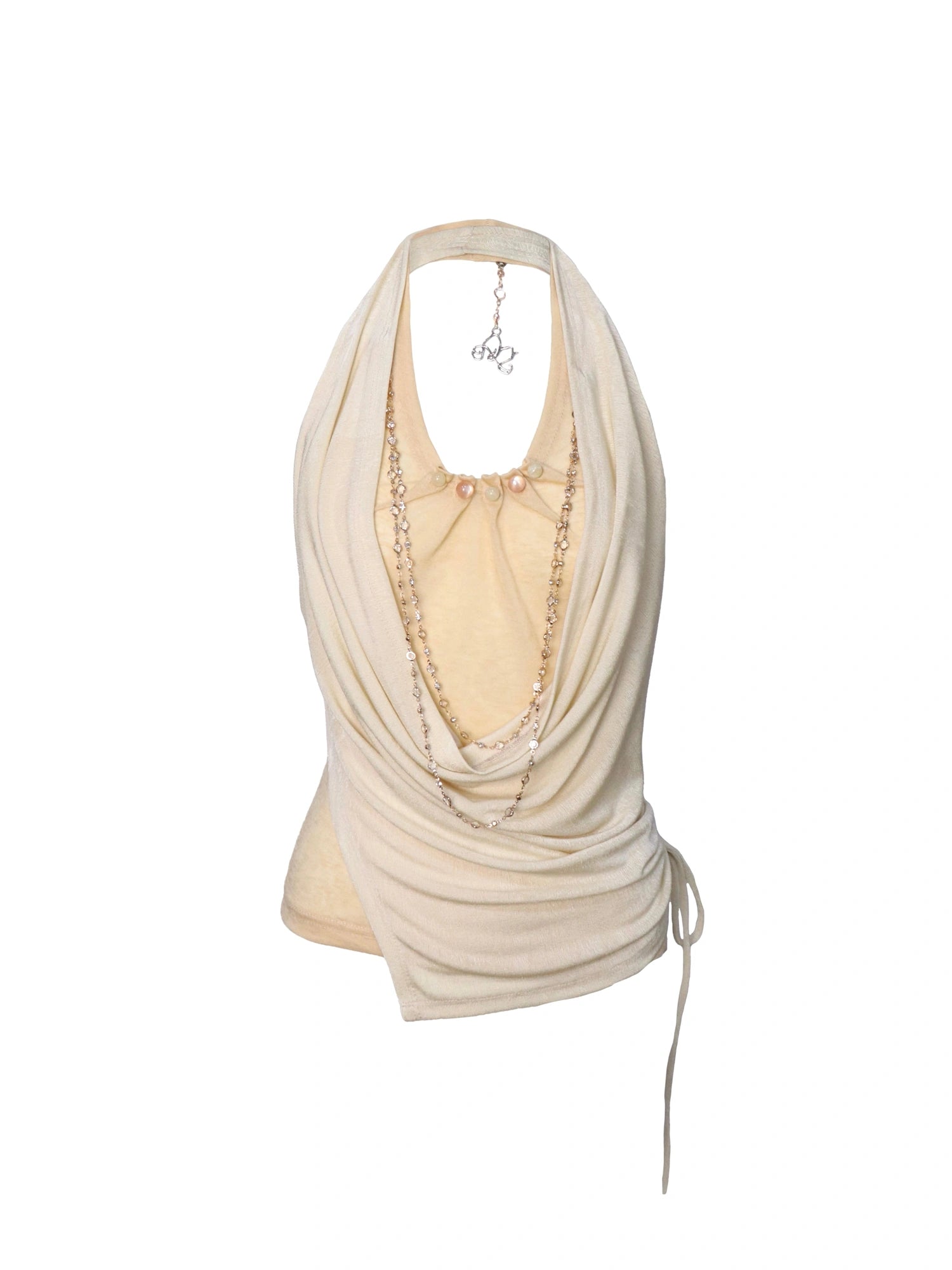 Textured Layered Halter Neck Crop Top