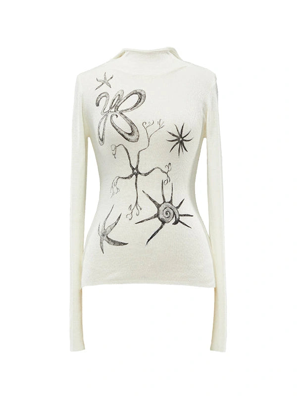 Island 2024 Fall Winter Hand Printed Wool Hoodie