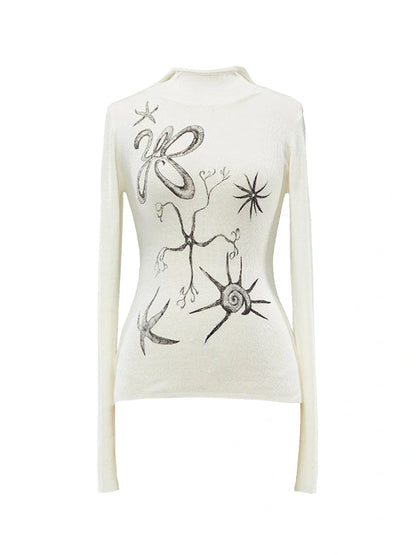 Island 2024 Fall Winter Hand Printed Wool Hoodie