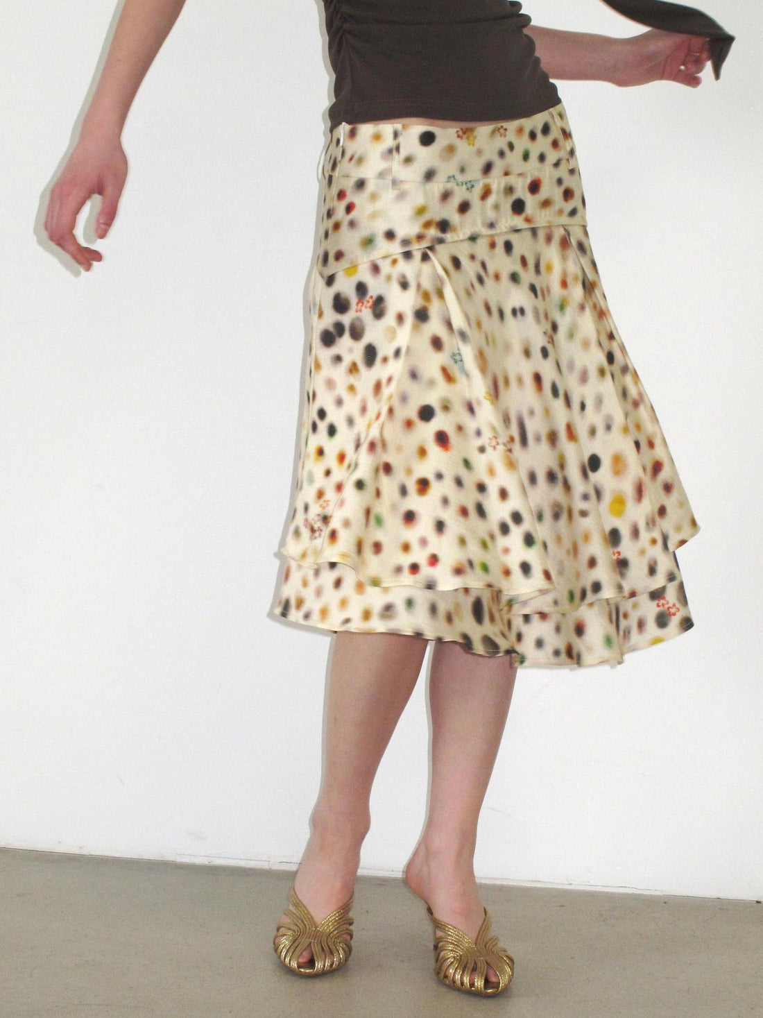 Mito de dar Acetate Tencel Psychedelic Dot A Line Skirt