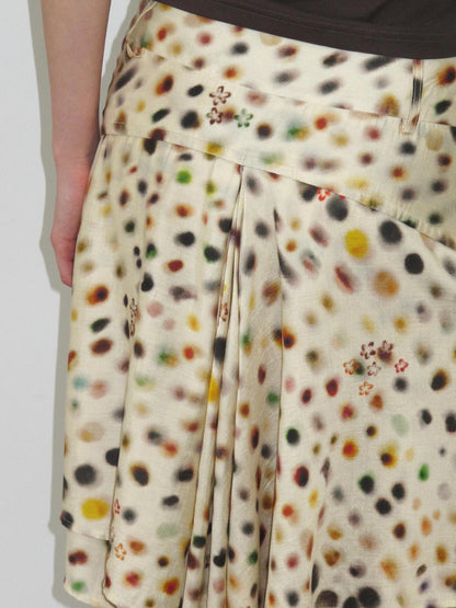 Mito de dar Acetate Tencel Psychedelic Dot A Line Skirt