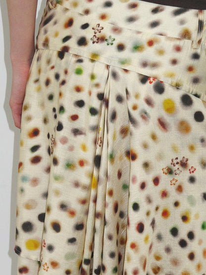 Mito de dar Acetate Tencel Psychedelic Dot A Line Skirt