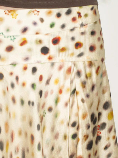 Mito de dar Acetate Tencel Psychedelic Dot A Line Skirt