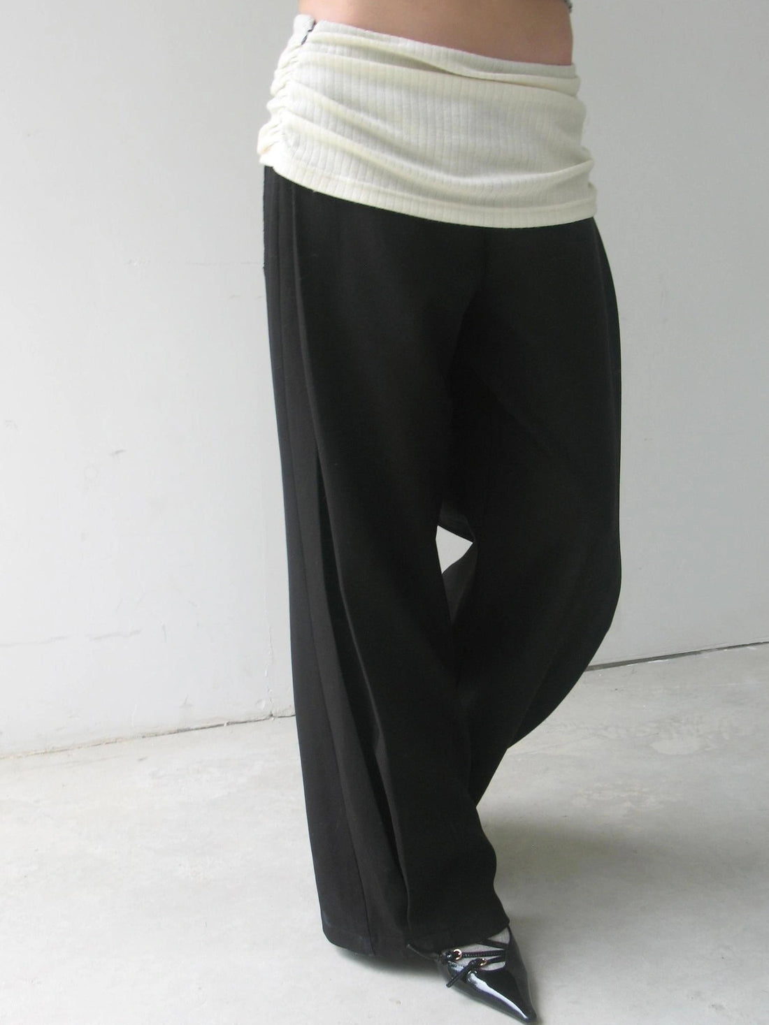 Mito de dar Acetate Wool Flared Trousers With Lace Pockets