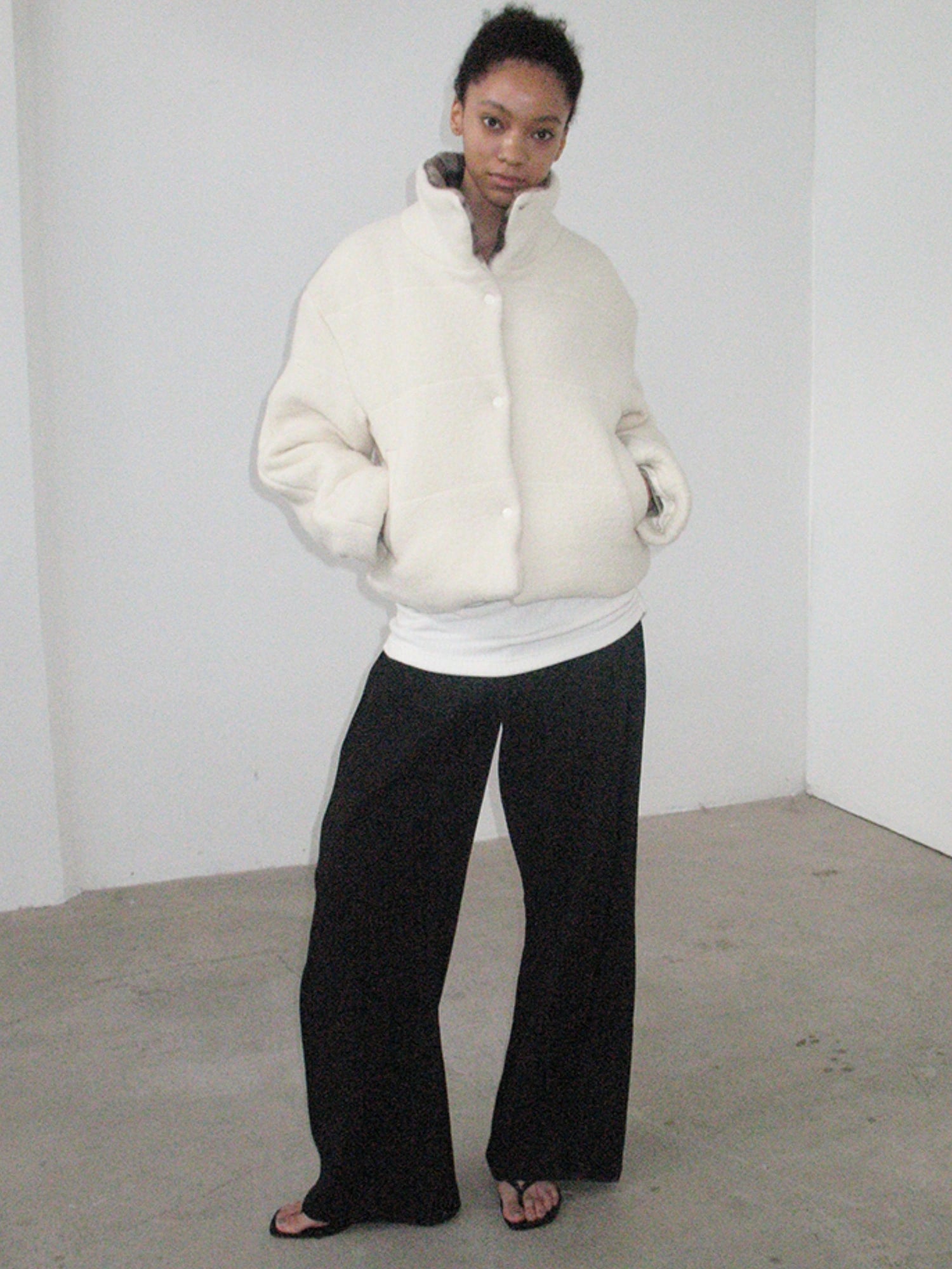 Mito de dar Acetate Wool Flared Trousers With Lace Pockets