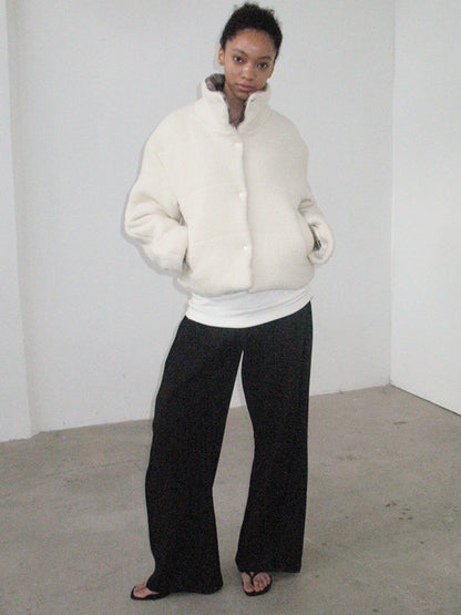 Mito de dar Acetate Wool Flared Trousers With Lace Pockets