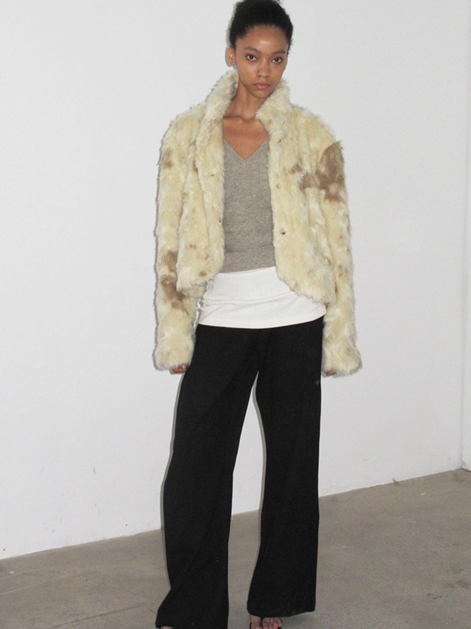 Mito de dar Acetate Wool Flared Trousers With Lace Pockets
