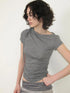 Mito de dar Australian Wool Textured Off Shoulder Tie Front T-shirt