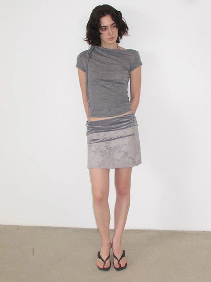 Mito de dar Australian Wool Textured Off Shoulder Tie Front T-shirt