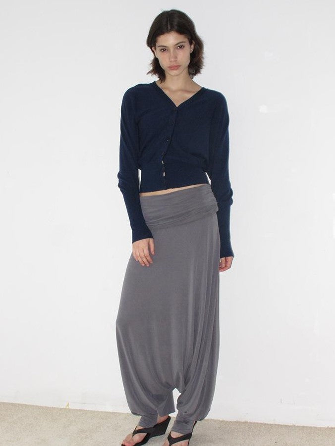 Mito de dar Batwing Sleeve Cropped V-neck Wool Blend Women&