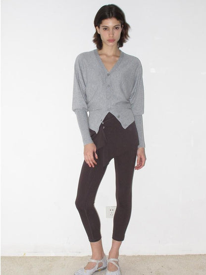 Mito de dar Batwing Sleeve Cropped V-neck Wool Blend Women&