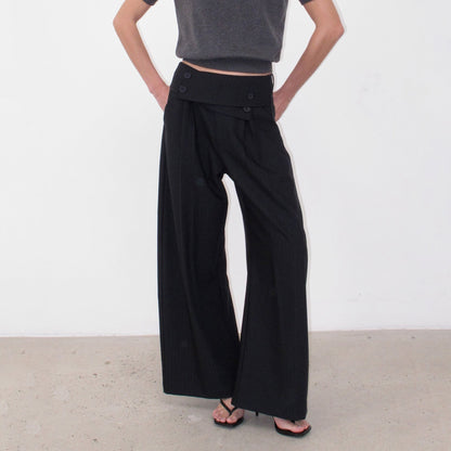 Mito_de_dar_Button_Overlap_Waist_Pleated_A_Line_Women&
