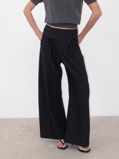 Mito de dar Button Overlap Waist Pleated A Line Women&