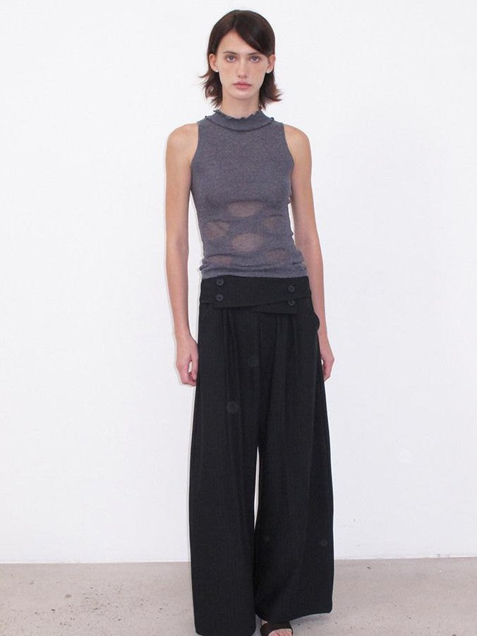 Mito de dar Button Overlap Waist Pleated A Line Women&