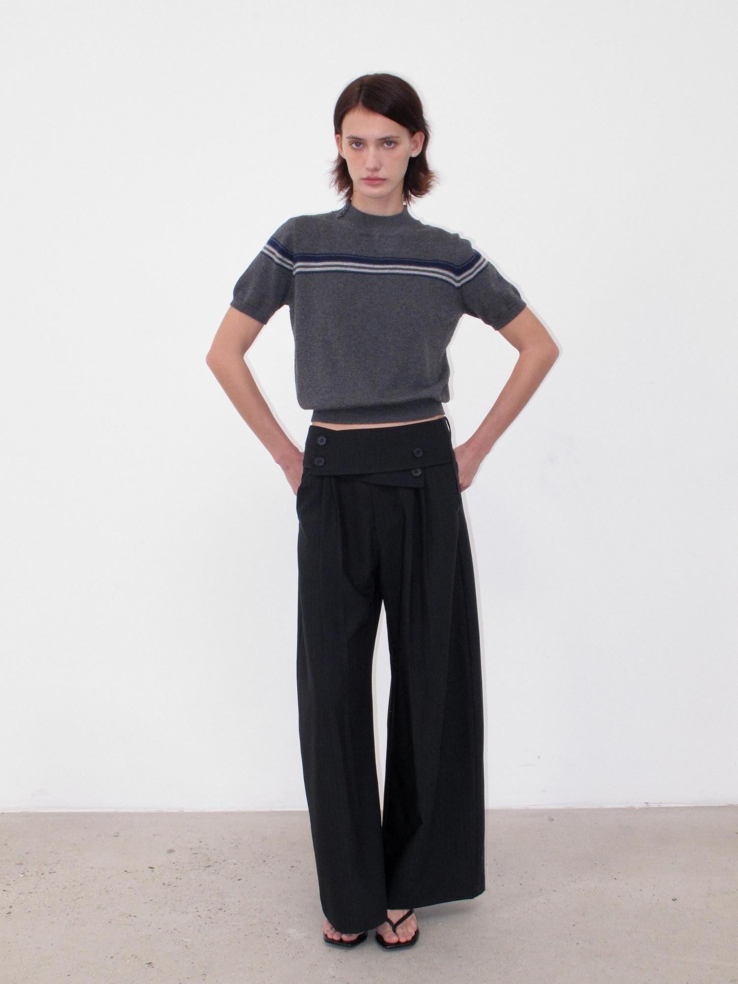 Mito de dar Button Overlap Waist Pleated A Line Women&