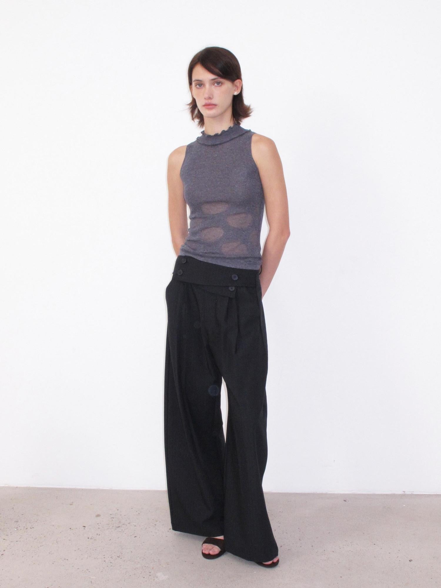 Mito de dar Button Overlap Waist Pleated A Line Women&