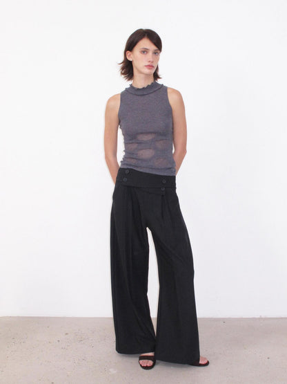 Mito de dar Button Overlap Waist Pleated A Line Women&