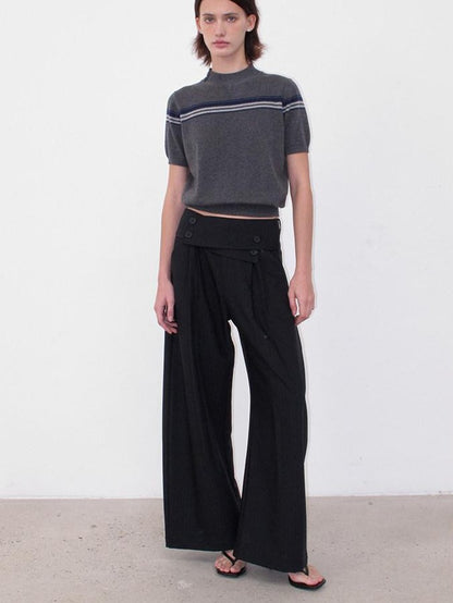 Mito de dar Button Overlap Waist Pleated A Line Women&