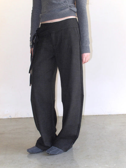 Mito_de_dar_Crossover_Waistband_Deep_Grey_Curved_Hem_Lounge_Pants_MISSTT