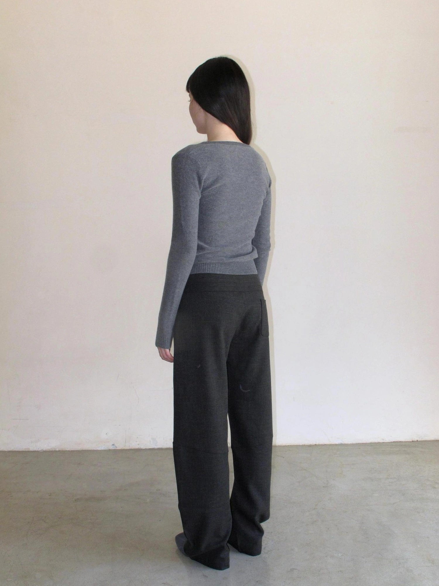 Mito de dar Crossover Waistband Deep Grey Curved Hem Lounge Pants