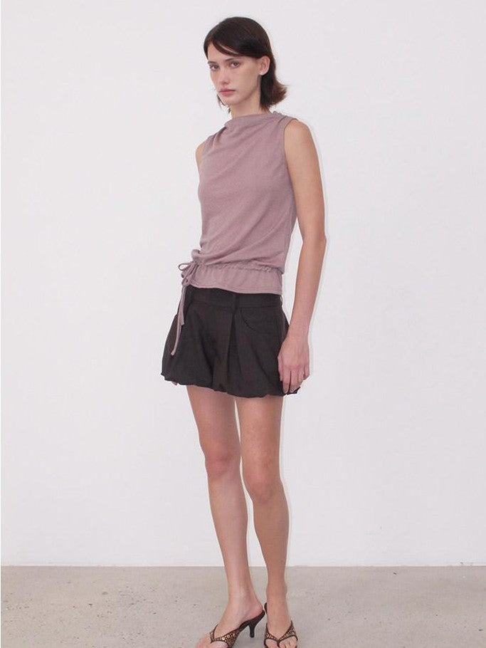 Mito de dar Deep Brown Subtle Stripe Double Pleat Sculpted Women&