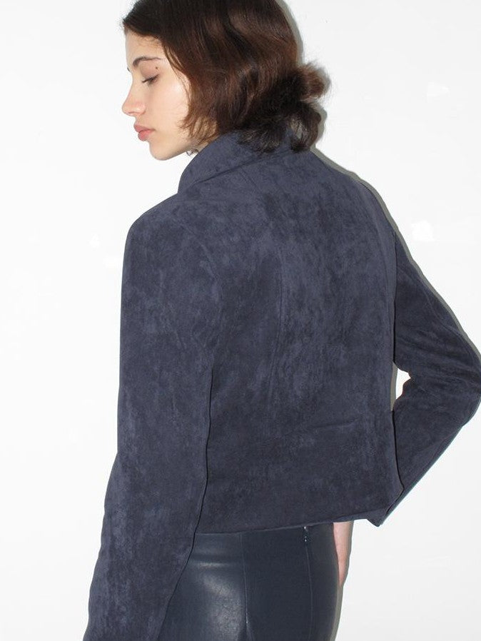 Mito de dar Deep Indigo Accordion Pleated Cropped Fitted Retro Women&
