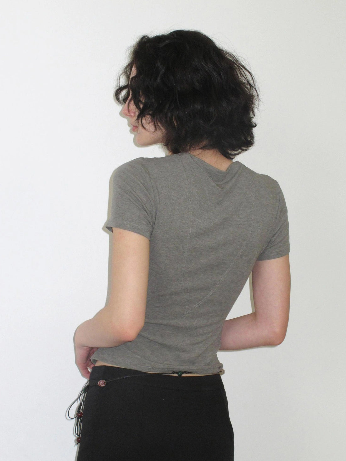Mito de dar Draped Silk Blend Waist Defining Tee