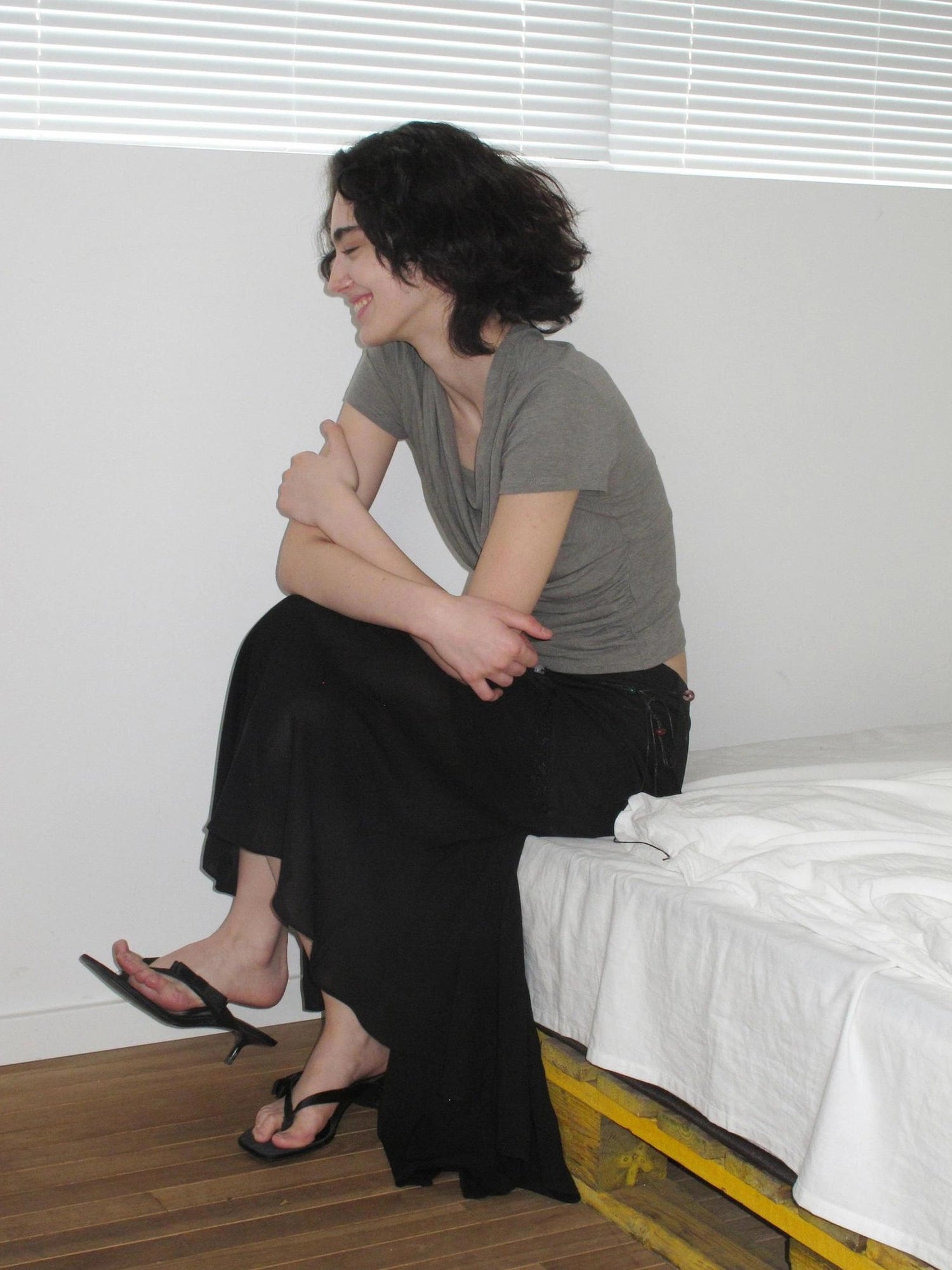 Mito de dar Draped Silk Blend Waist Defining Tee
