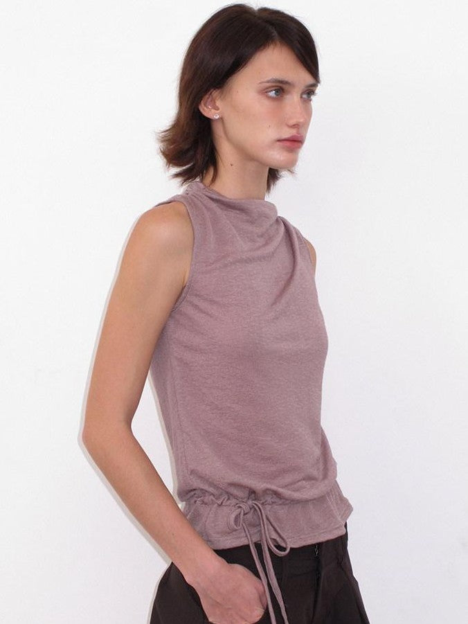 Mito de dar Dusty Pink Asymmetric Ruched Tie Textured Women&