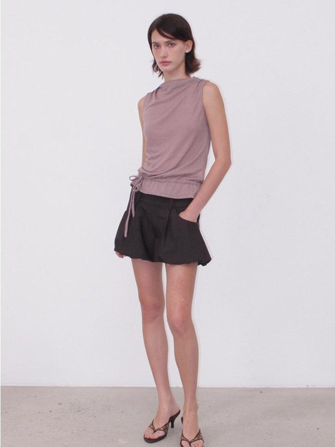 Mito de dar Dusty Pink Asymmetric Ruched Tie Textured Women&