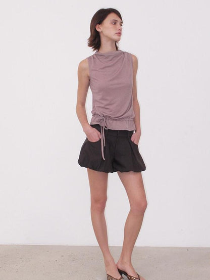Mito de dar Dusty Pink Asymmetric Ruched Tie Textured Women&