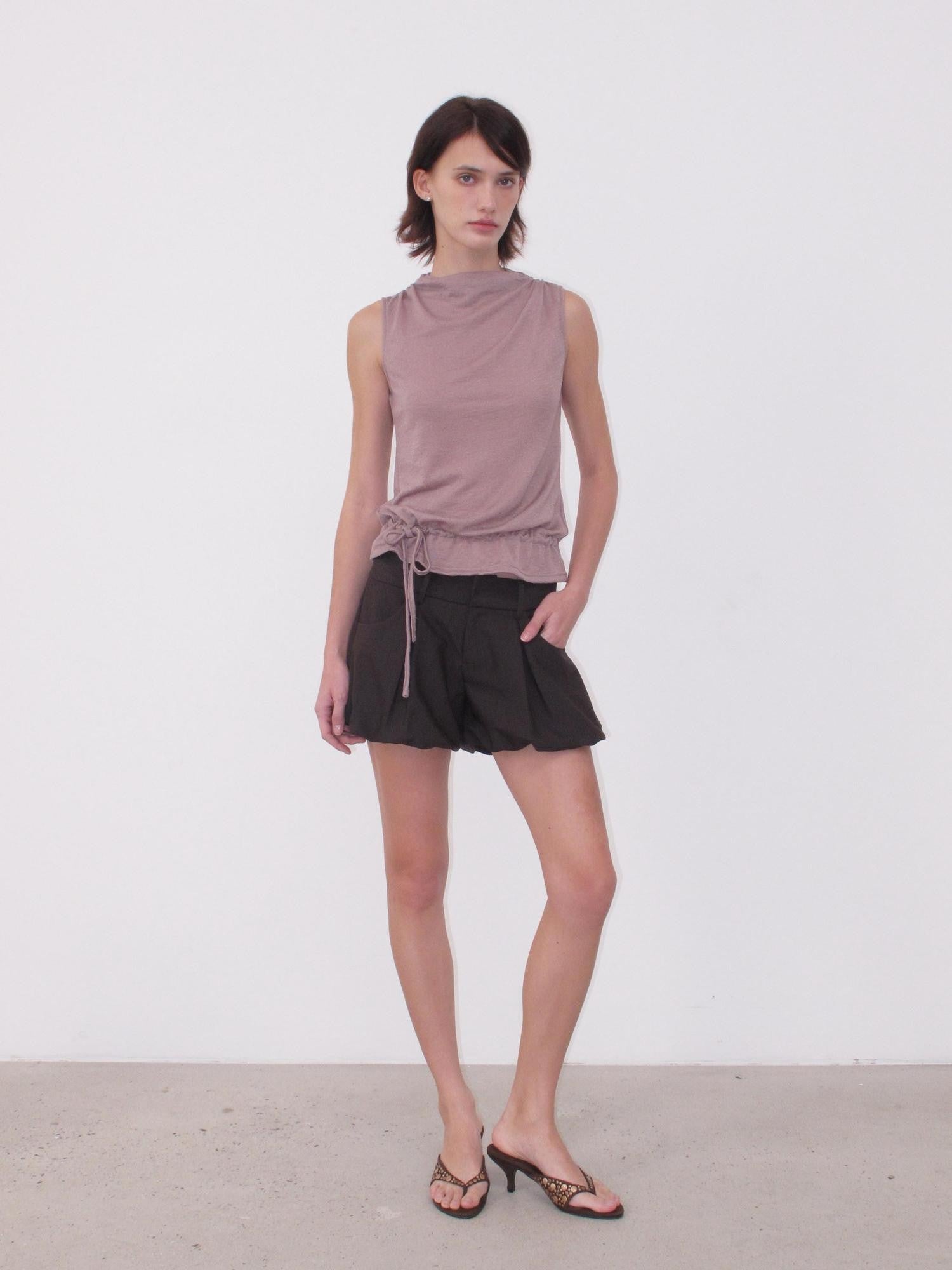 Mito de dar Dusty Pink Asymmetric Ruched Tie Textured Women&
