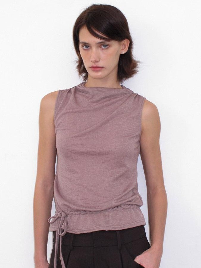 Mito de dar Dusty Pink Asymmetric Ruched Tie Textured Women&