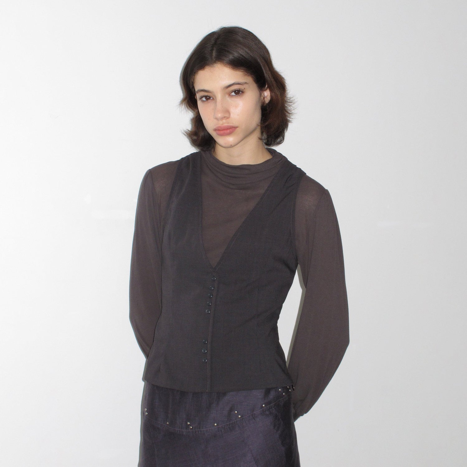 Mito_de_dar_Faux_Two_Piece_Button_Vest_Slim_Knit_Women&