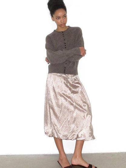 Mito de dar Glossy Polka Dot Pleated Lantern Women&