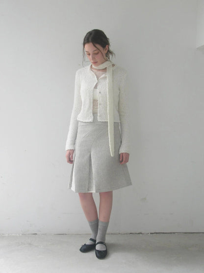 Mito de dar Granular Wool Knit Cardigan With Shell Buttons