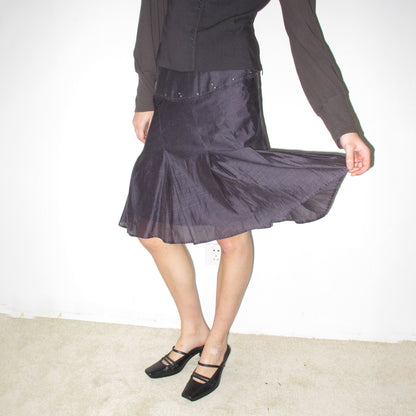 Mito_de_dar_Gray_Purple_Beaded_Pleated_Bias_Low_Waist_Women&