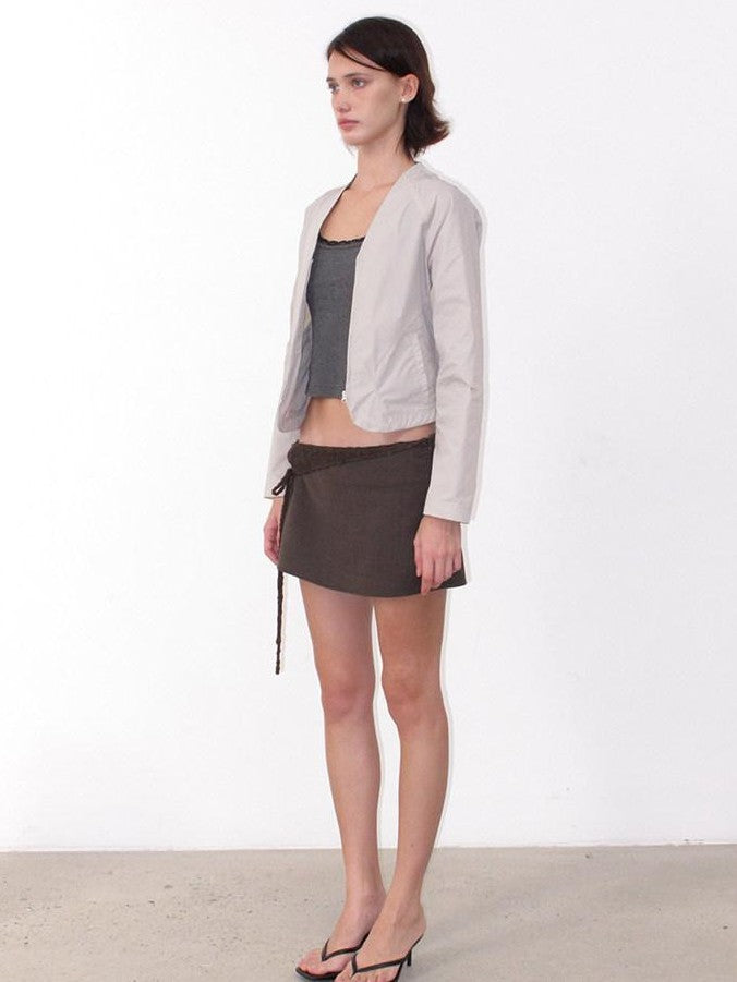 Mito de dar Gray V-neck Slim Zip Raglan Sun Protective Women&