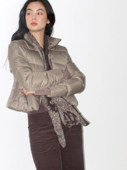 Mito de dar Hourglass Short Down Jacket With Fox Fur Scarf