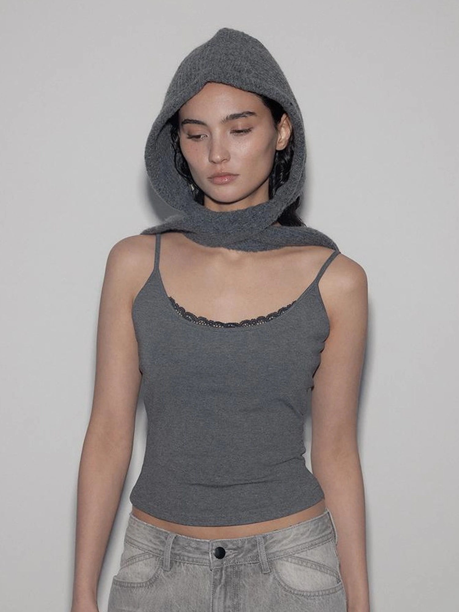 Lace Trim Deep U Back Elastic Sports Vest
