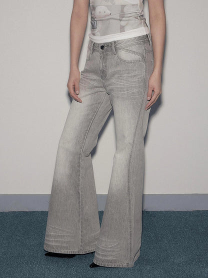 Mito de dar Low Saturation Mineral Wash Low Waist Micro Flare Jeans