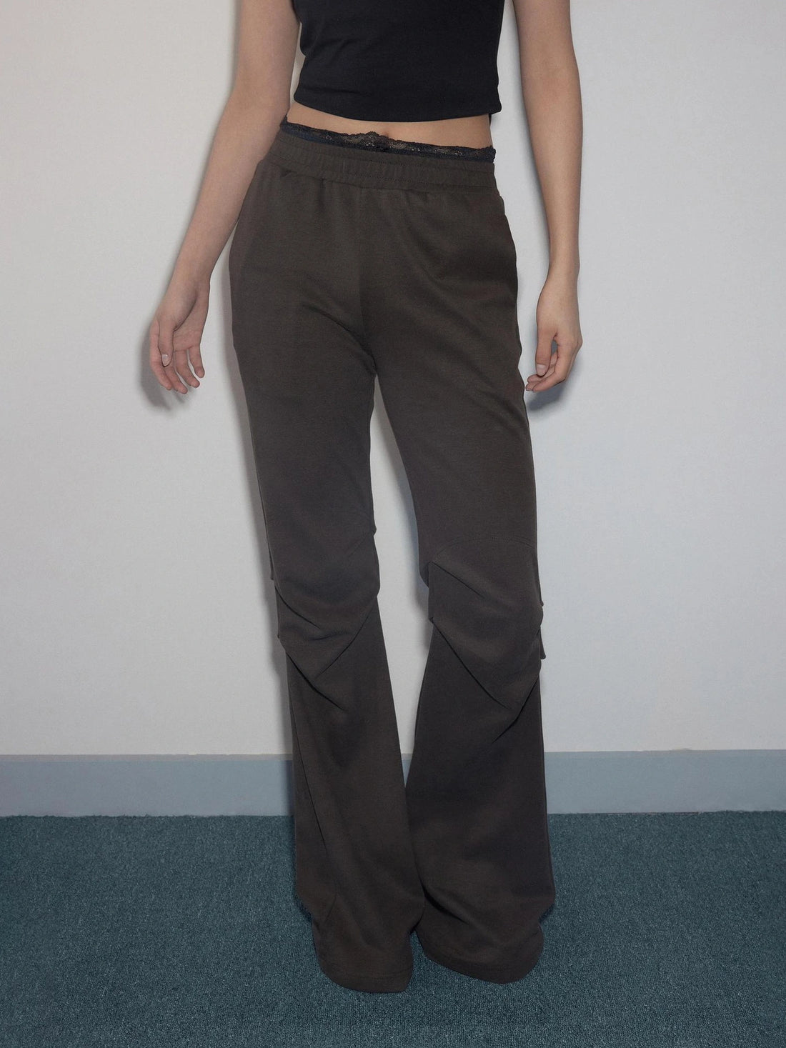Mito de dar Low Waist Pleated Cotton Flared Pants