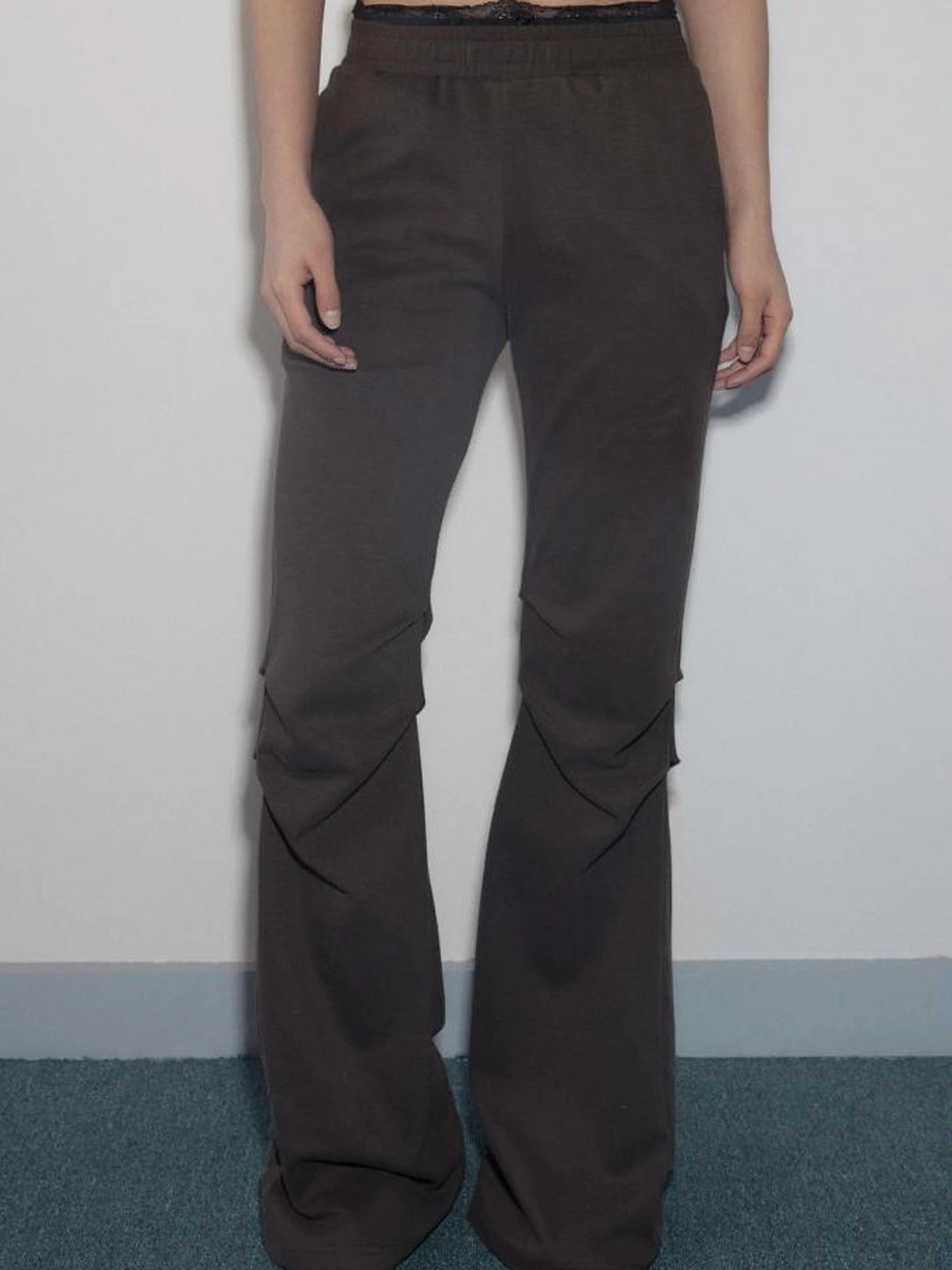 Mito de dar Low Waist Pleated Cotton Flared Pants